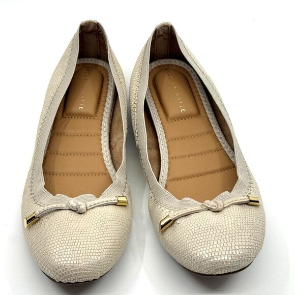 KELLY & KATIE Perri Slip-On Ballet Flat Shoe, Women's 9M, Beige Sparkle - Picture 4 of 15